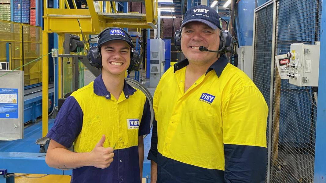 Luke, Electrical Apprentice (left) with Kev Perryman, Shift Electrician