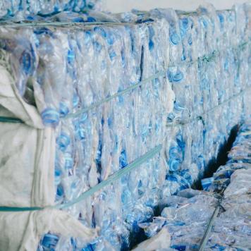 Bales of plastic bottles